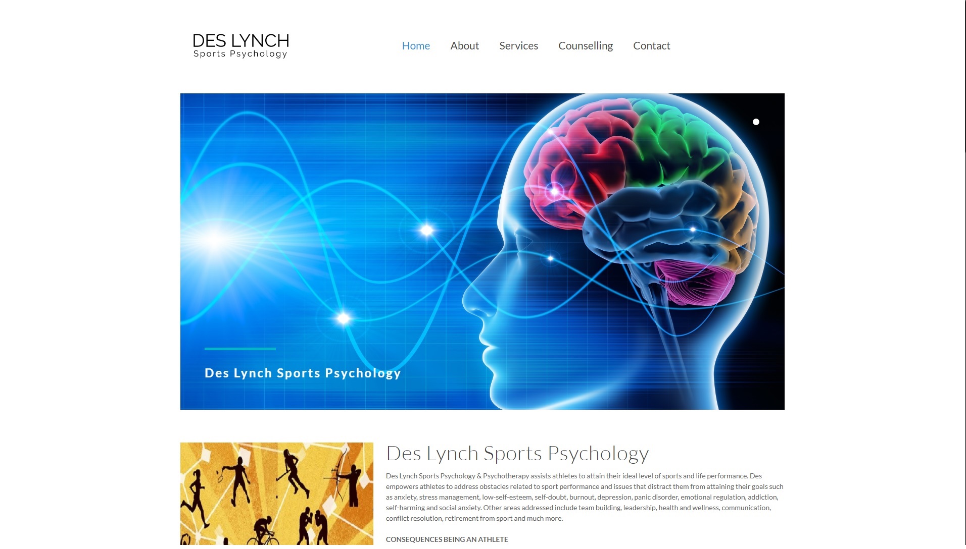 sports psychology website custom abbotsford vancouver web design