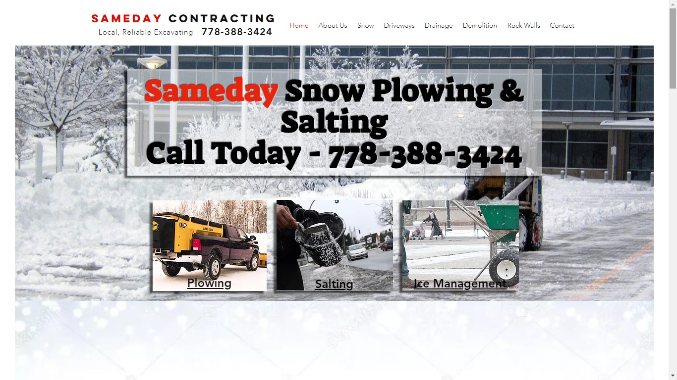 snow removal website designer in langley