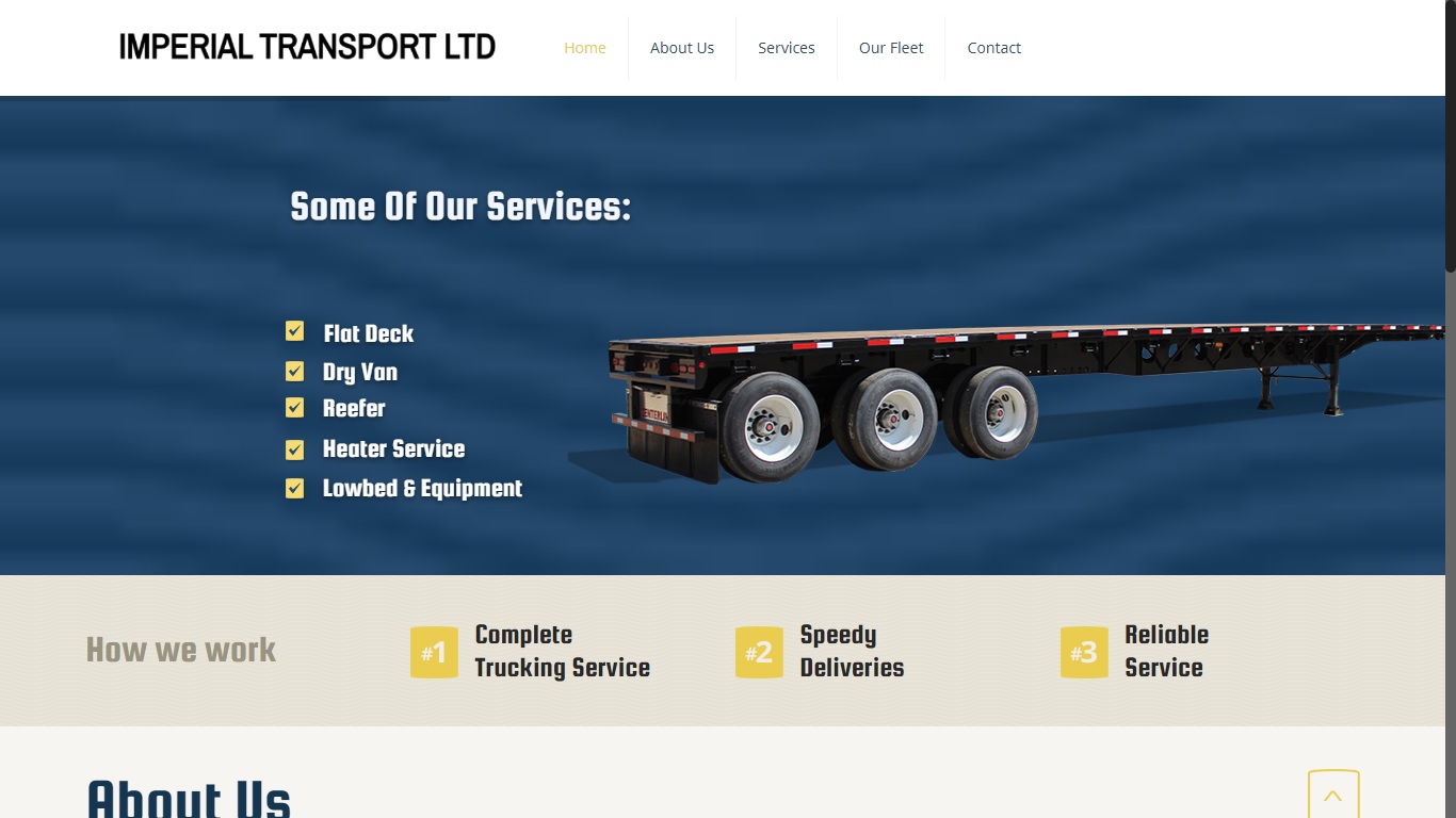 website for trucking company in BC