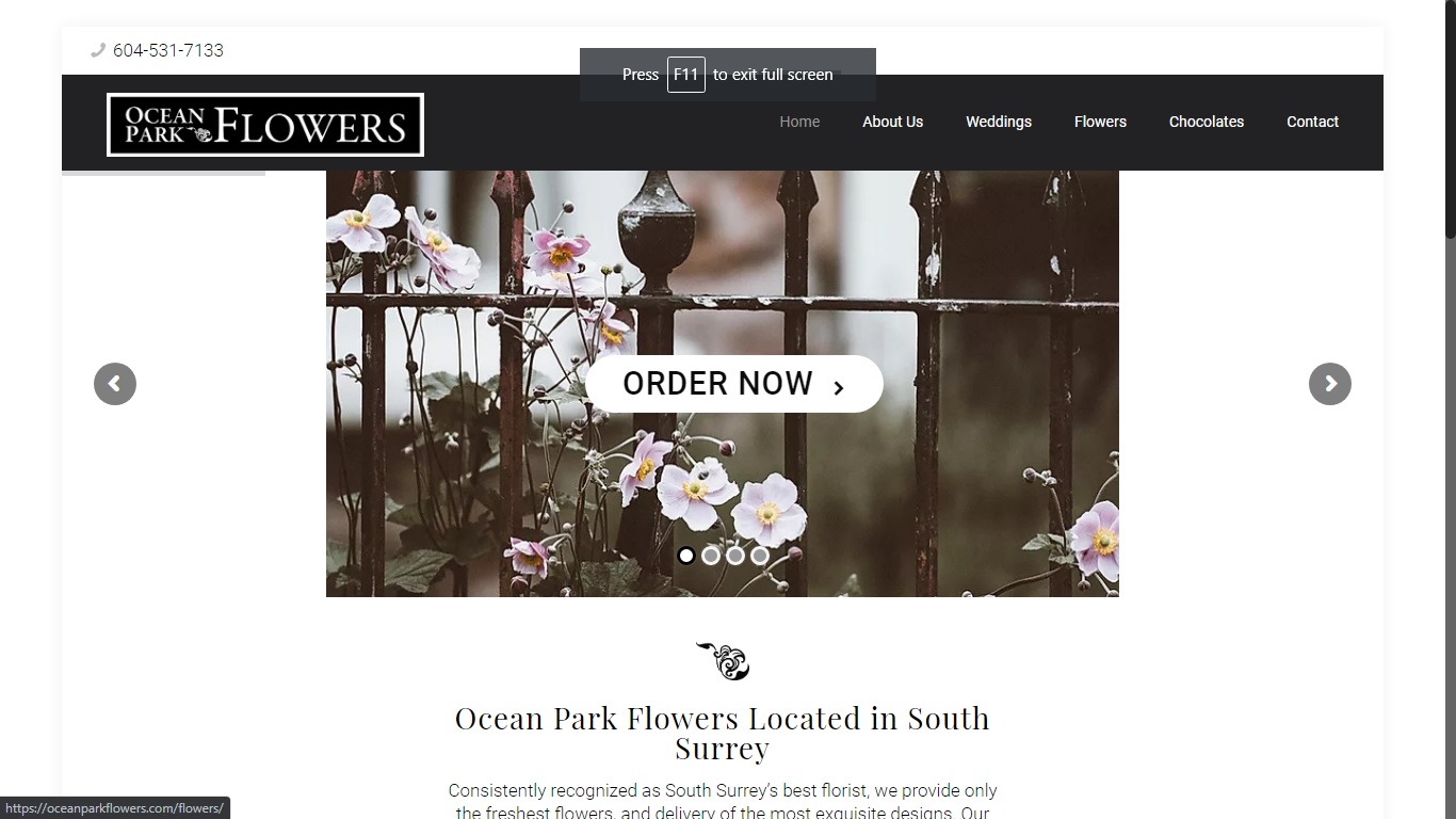 Ocean Park Flowers Shop in white rock south surrey